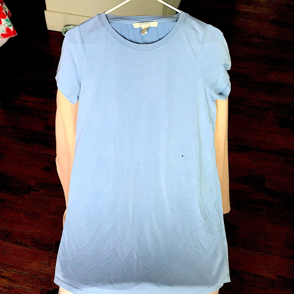 Forever 21 Baby Blue T-Shirt Dress
